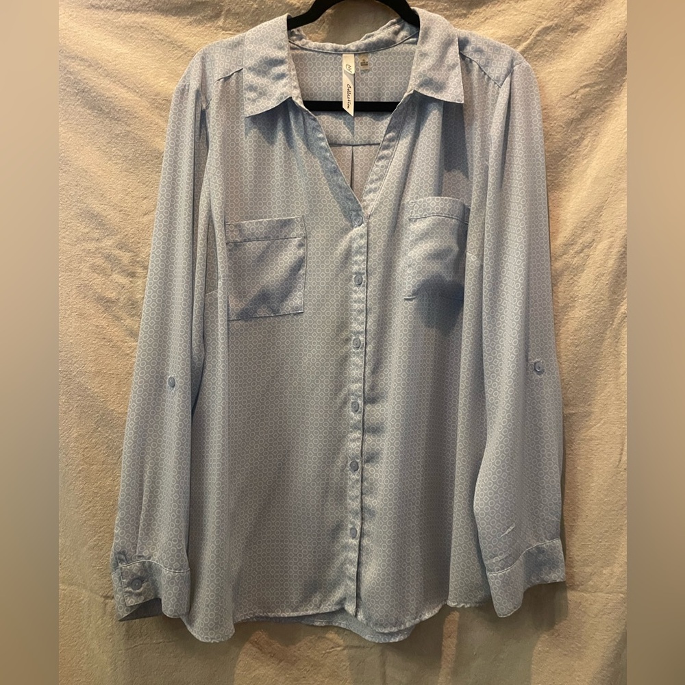 NY Collection Light Blue Blouse